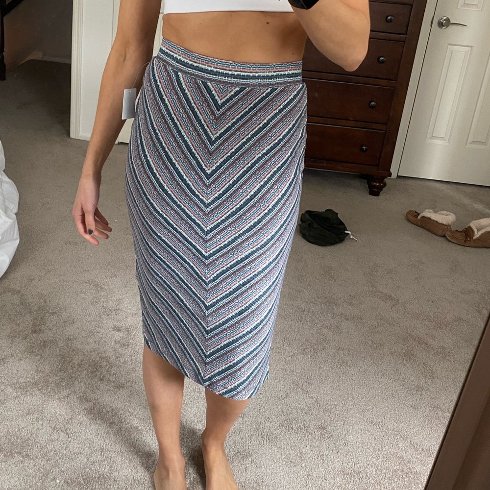 TAGS ON Silence + Noise Stripe Pencil Skirt